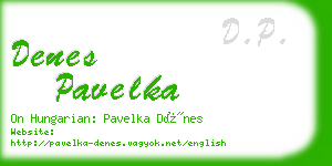 denes pavelka business card